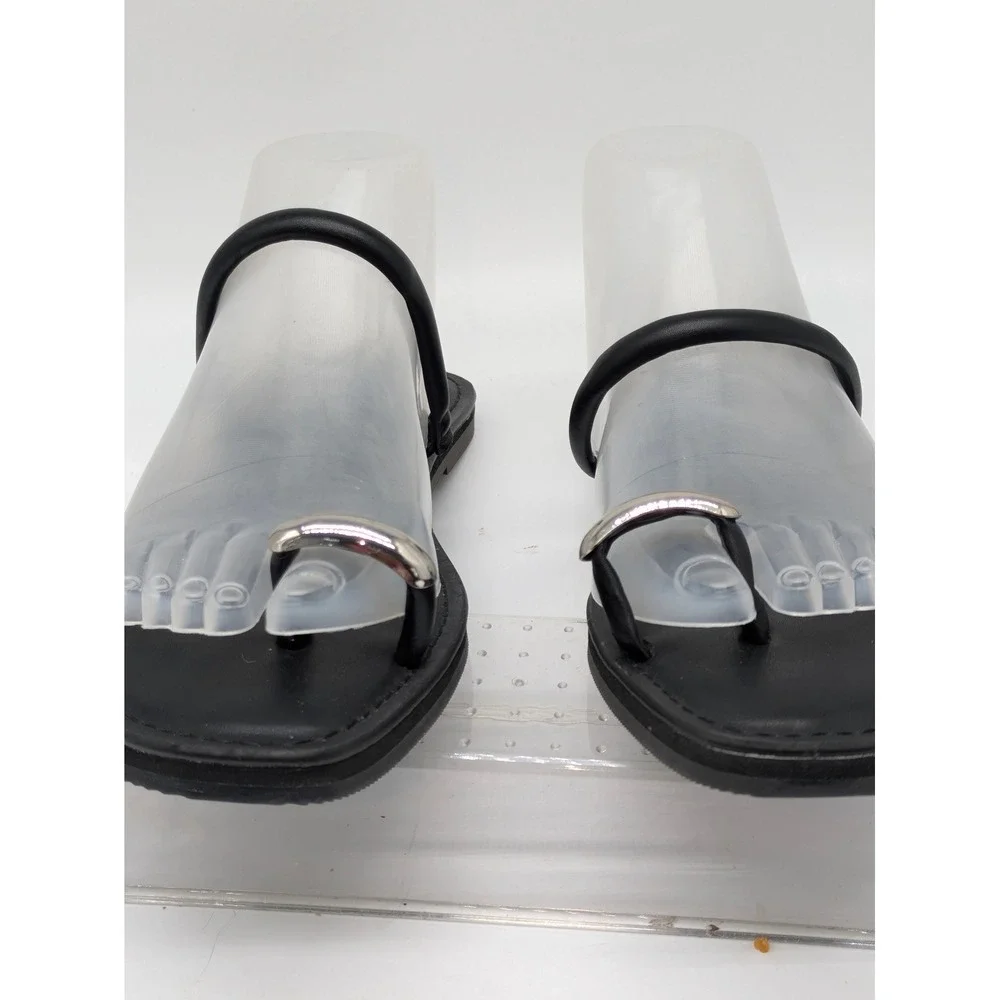 Universal Thread Clara Thong Sandals Black Memory Foam Women's 9.5 NWT